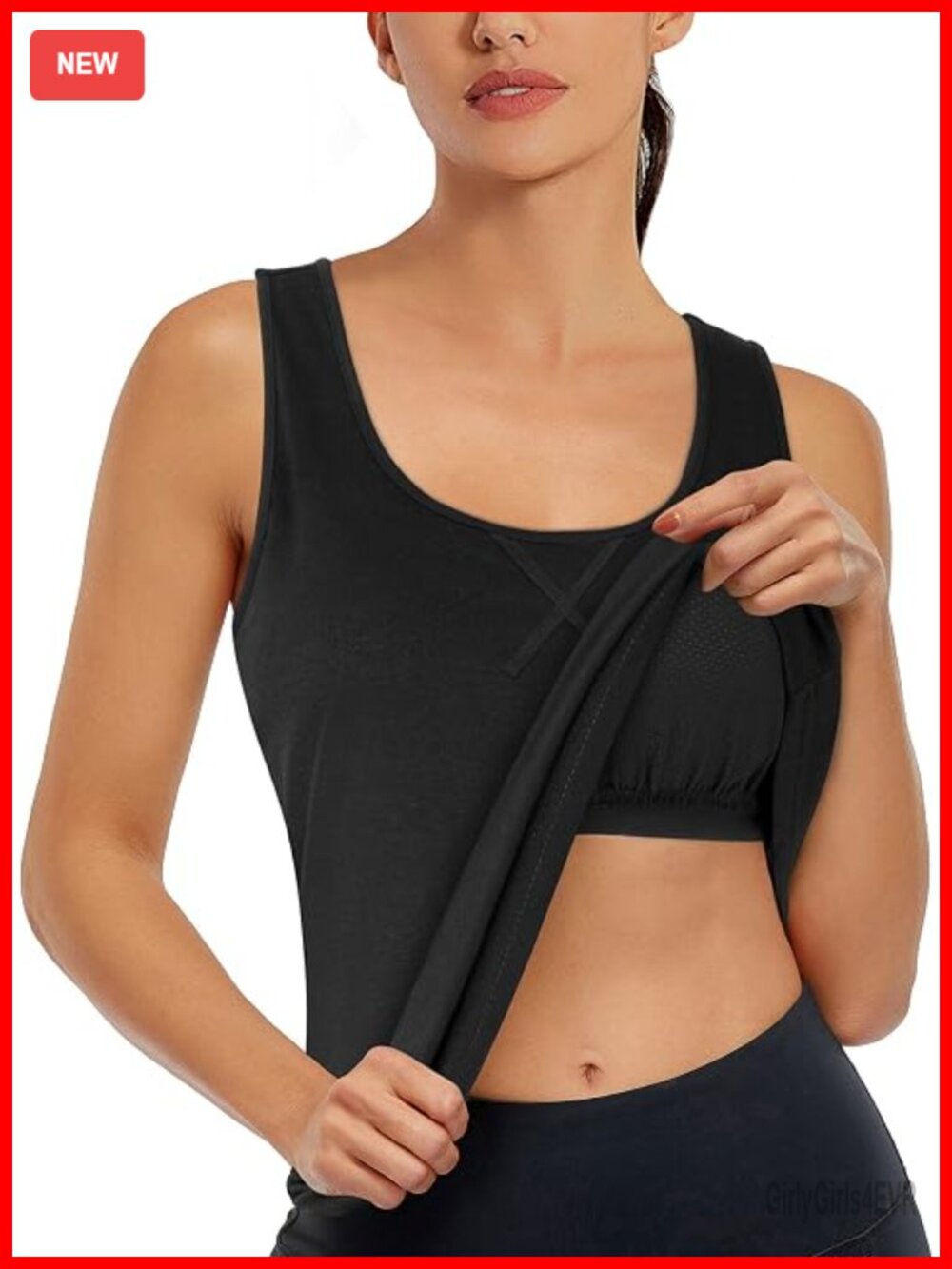 Womens Yoga Tank Top with Built in Shelf Bra Racerback Loose Fit
